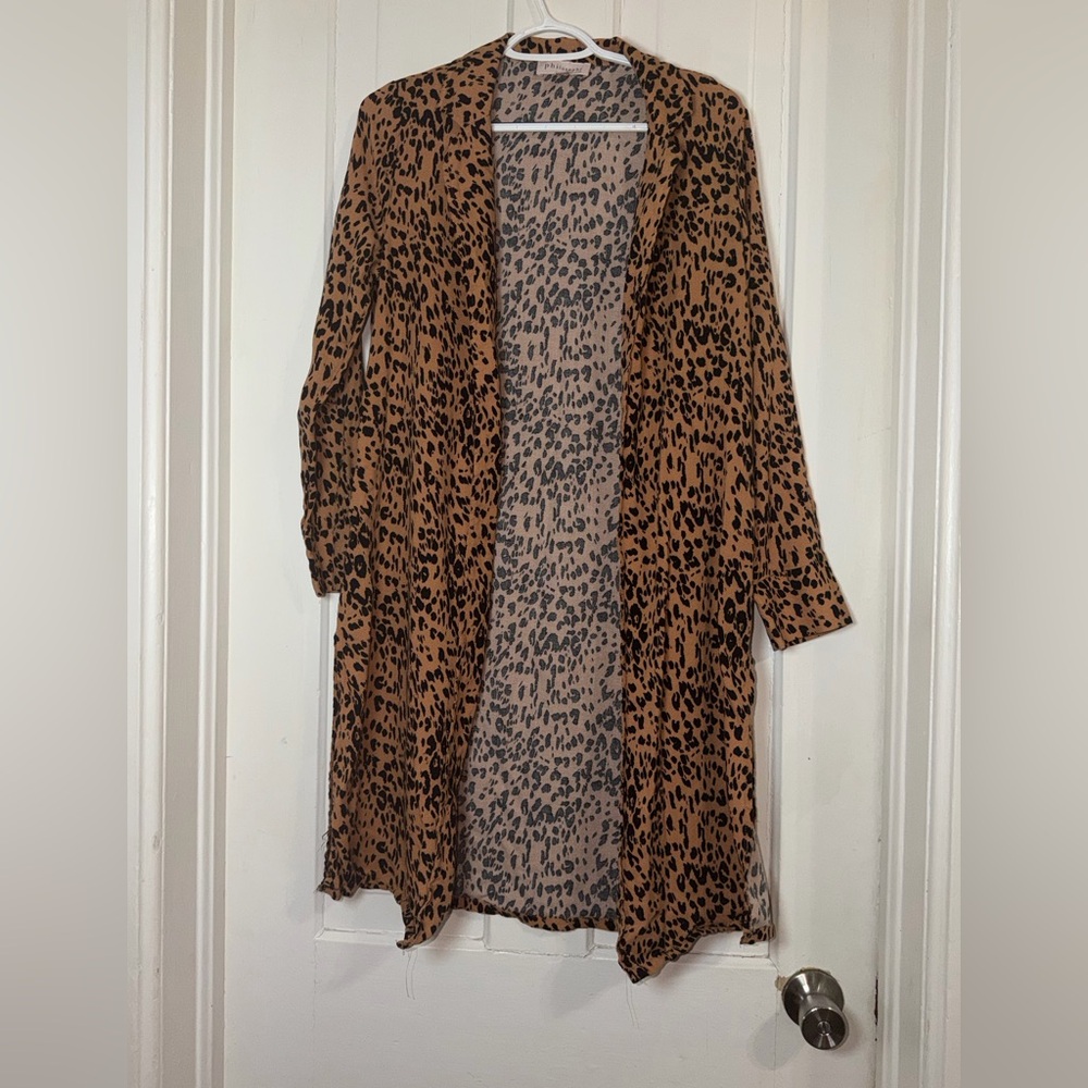 Women's size medium Philosophy Leopard Print Cardigan,‎ long cardigan